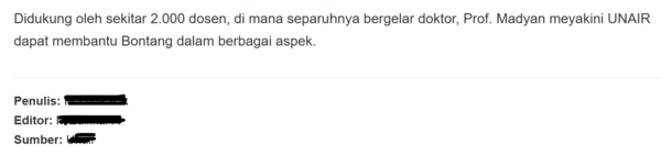 Atribusi Penulis, Editor, dan Sumber